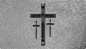 DNSEMP-C-517-BK-SH-SL Empire Corner Black 3 Crosses Shim Silver